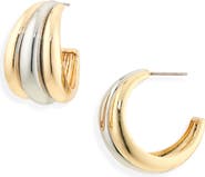 BaubleBar Yvette Two-Tone Hoop Earrings