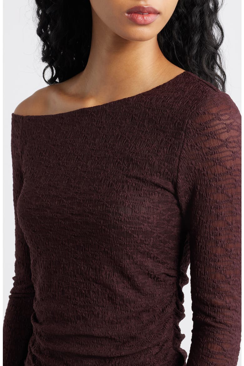 One-Shoulder Lace Top, Alternate, color, BURGUNDY FUDGE