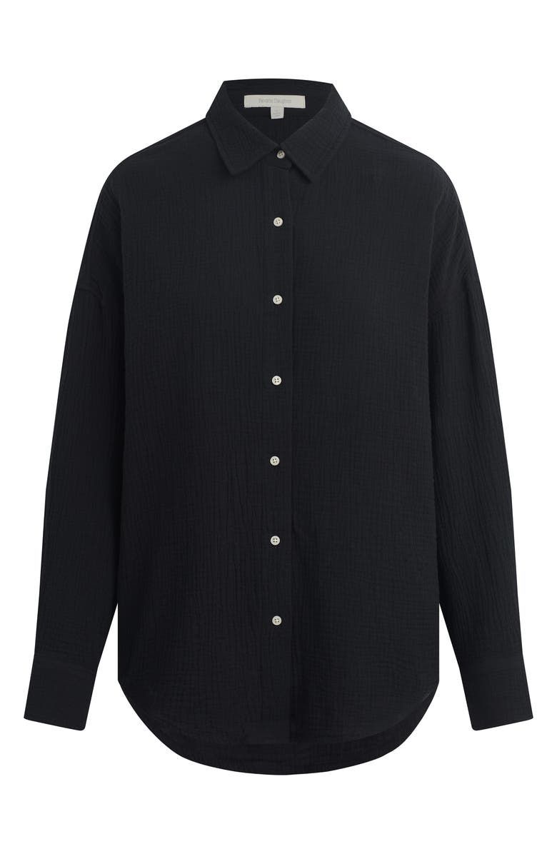 Favorite Daughter The Ex Cotton Button-Up Shirt, Alternate, color, Black