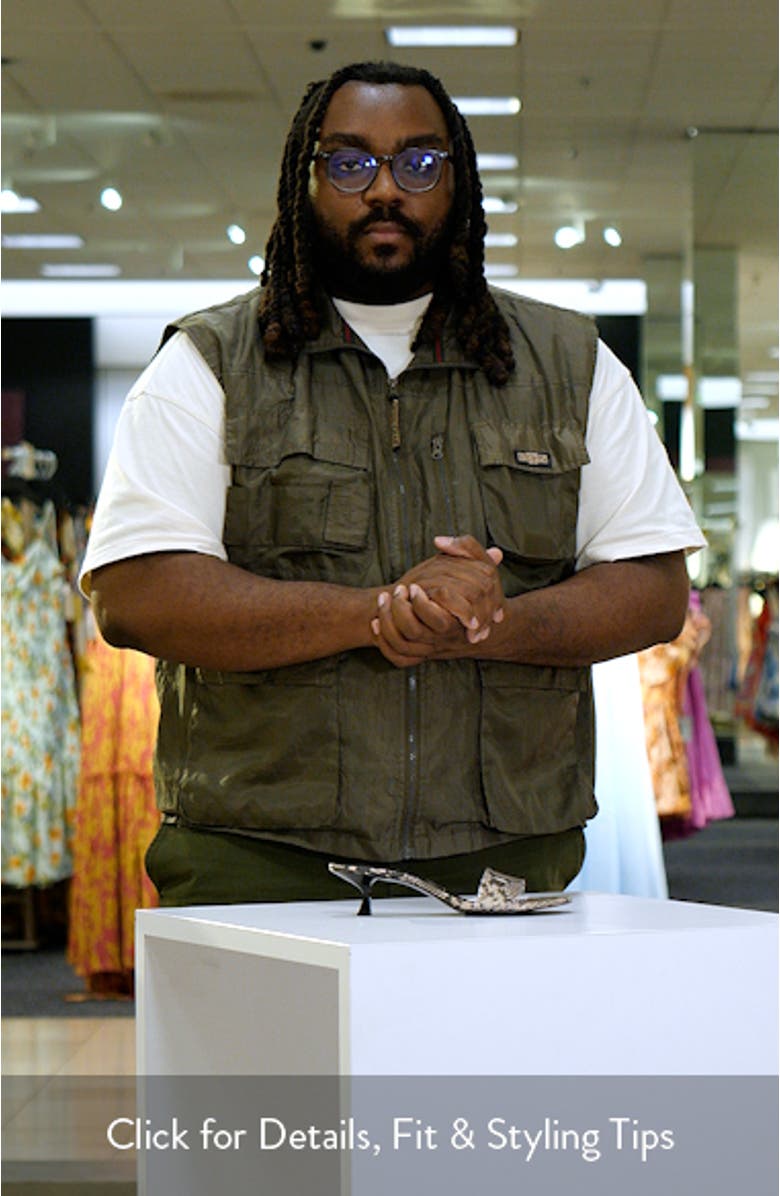 Snake Print Kitten Heel Slide Sandal, sales video thumbnail