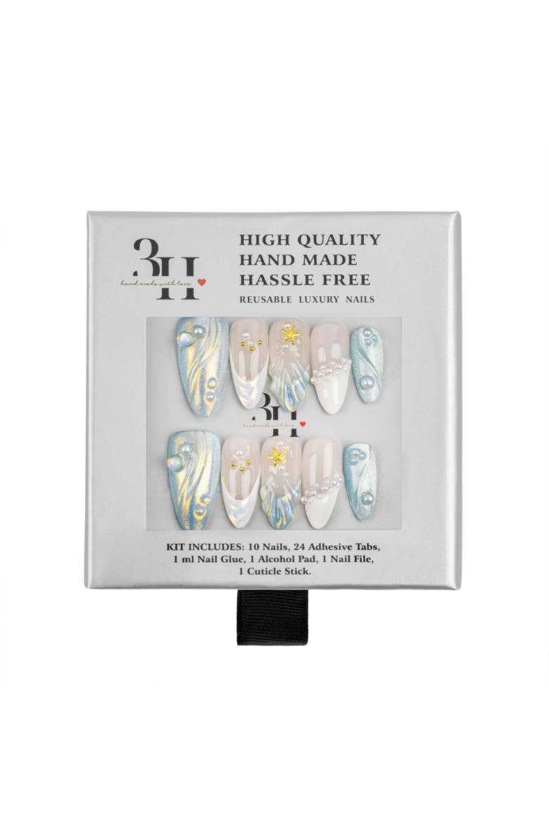 Starry Dreams Luxury Handmade Press on Nails, Alternate, color, Soft Blue