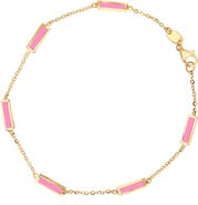 The Lovery Fine Jewelry Bubblegum Pink Bar Chain Bracelet