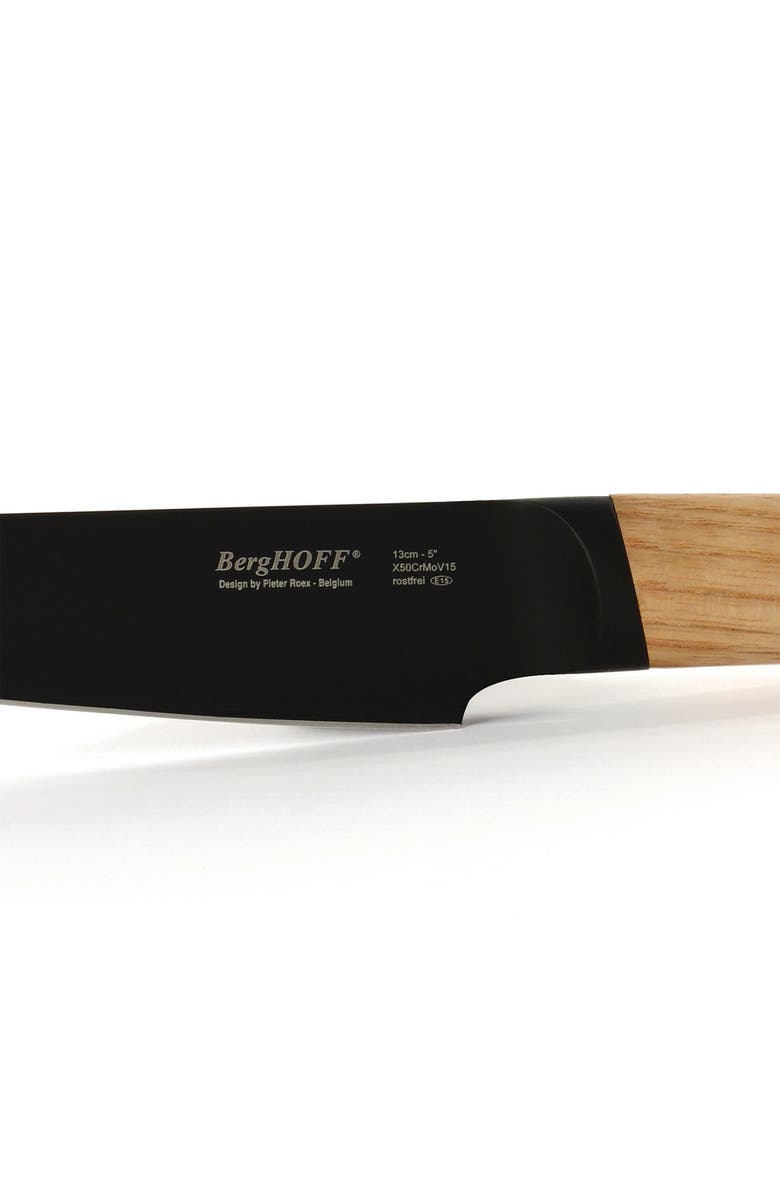 BergHOFF Silver/Natural Wood 5" Utility Knife, Alternate, color, Black/ Natural Wood