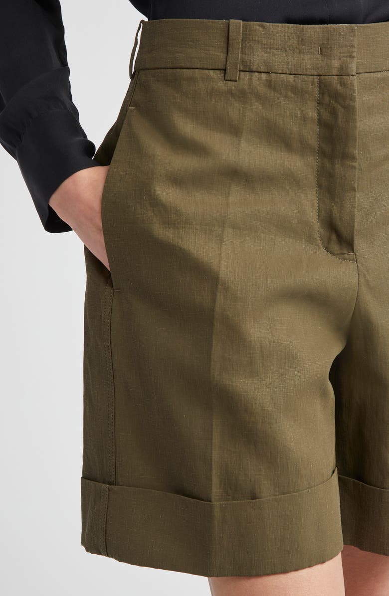 Jil Sander Linen Straight Leg Shorts, Alternate, color,