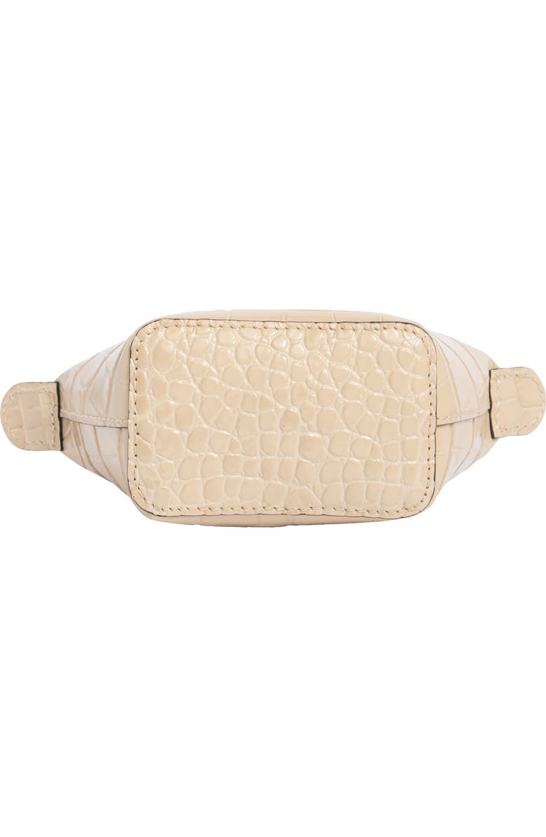Longchamp Nano Croc Embossed Leather Crossbody Bag, Alternate, color, Chalk