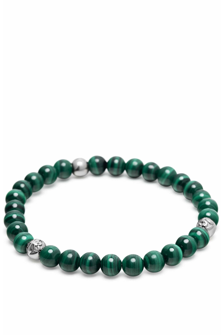 Green Malachite Silver Ball Bracelet, Main, color, Green Malachite