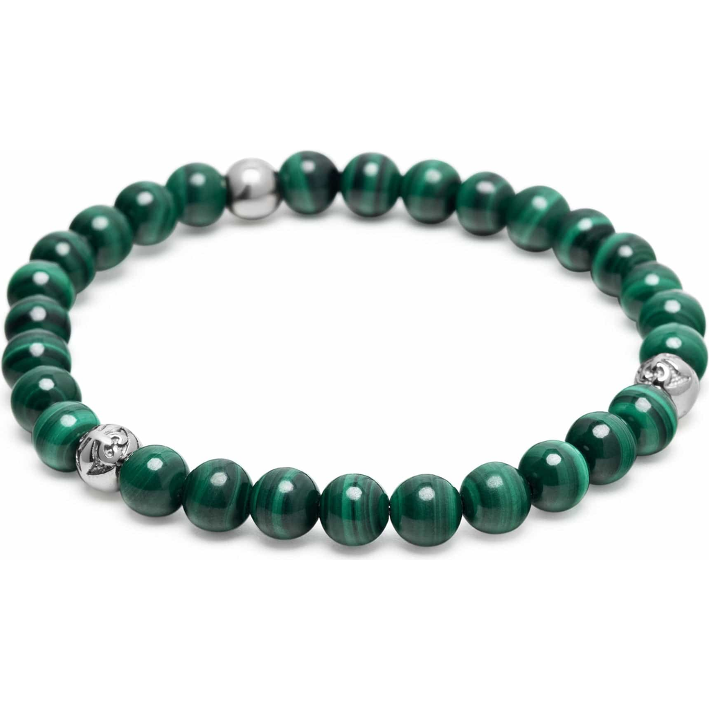 Nialaya Green Malachite Silver Ball Bracelet  product
