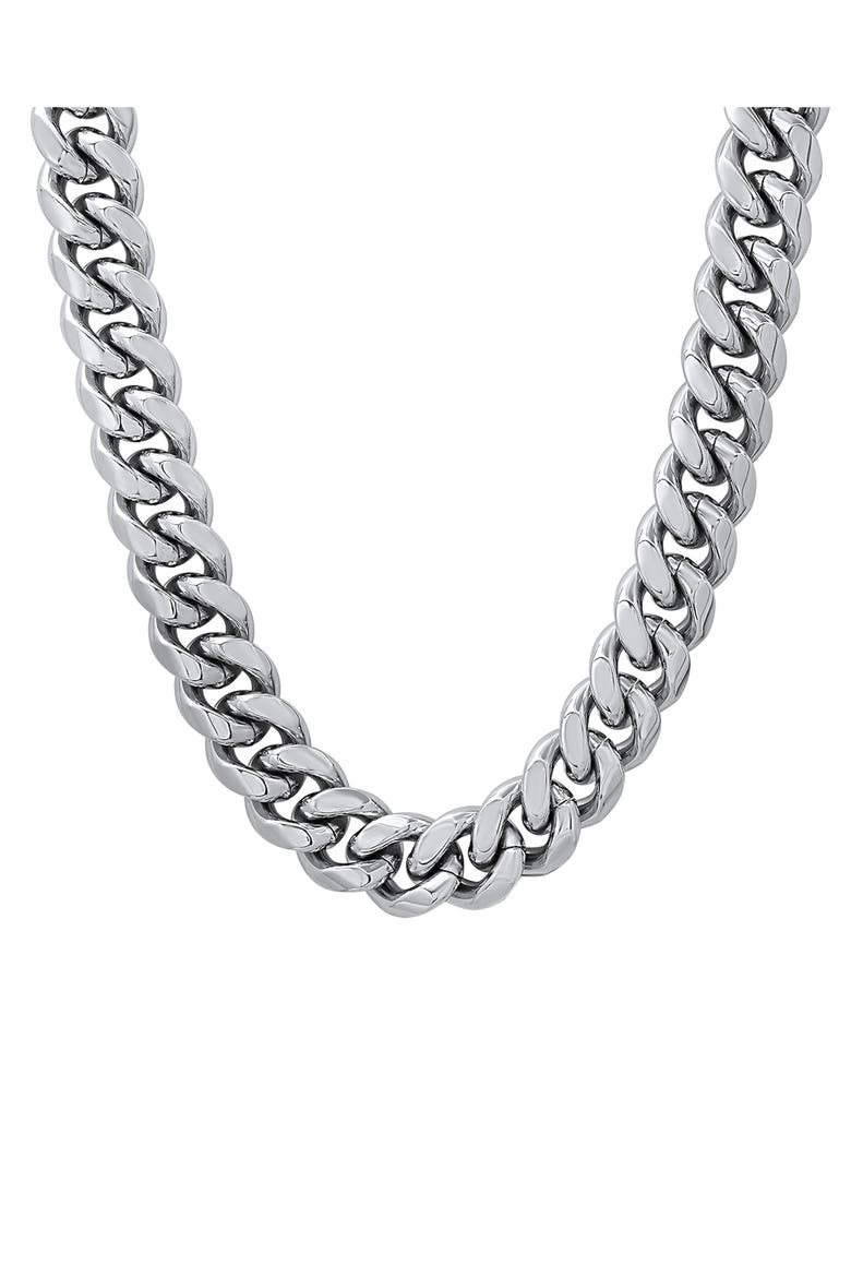 Men's Curb Chain Necklace, Main, color, SILVER
