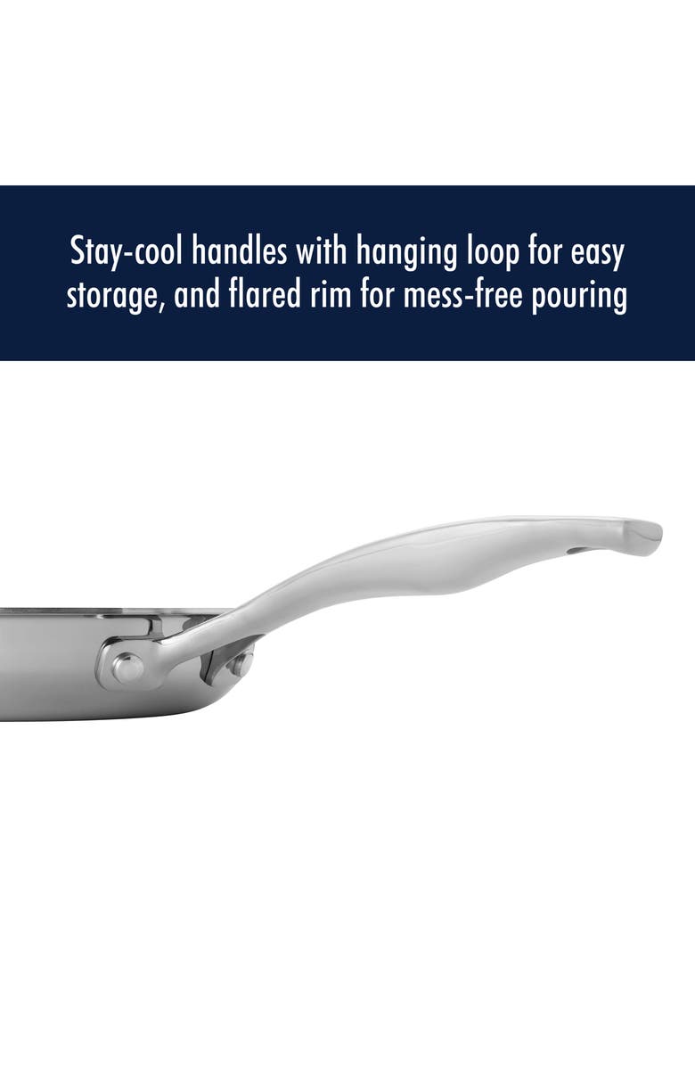 HENCKELS CUTLERY Clad H3 Two-Piece Nonstick Ceramic Frying Pan Set, Alternate, color, Silver