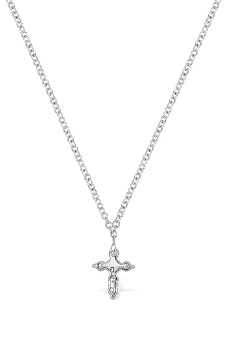 Diamond Cross Pendant Necklace, Alternate, color, WHITE