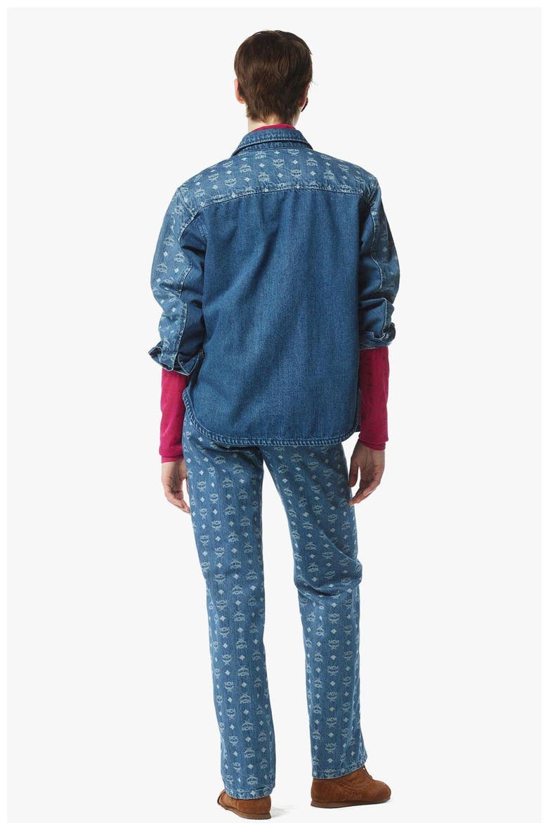 Monogram Jacket in Denim Jacquard, Alternate, color, Blue