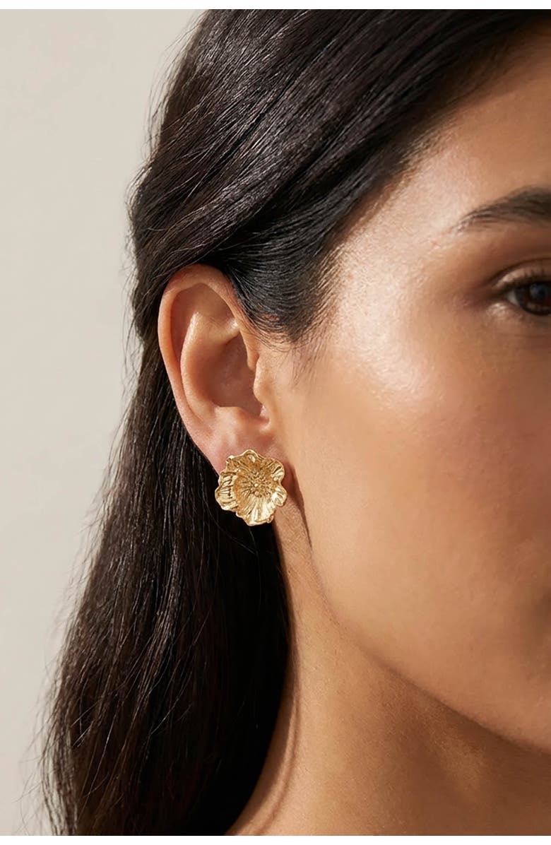 Astor & Orion Poppy Studs Gold, Alternate, color, Gold