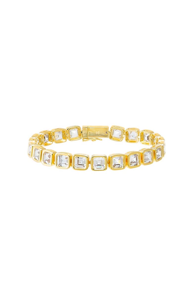 BY ADINA EDEN CZ Princess Cut Bezel Tennis Bracelet, Main, color, 