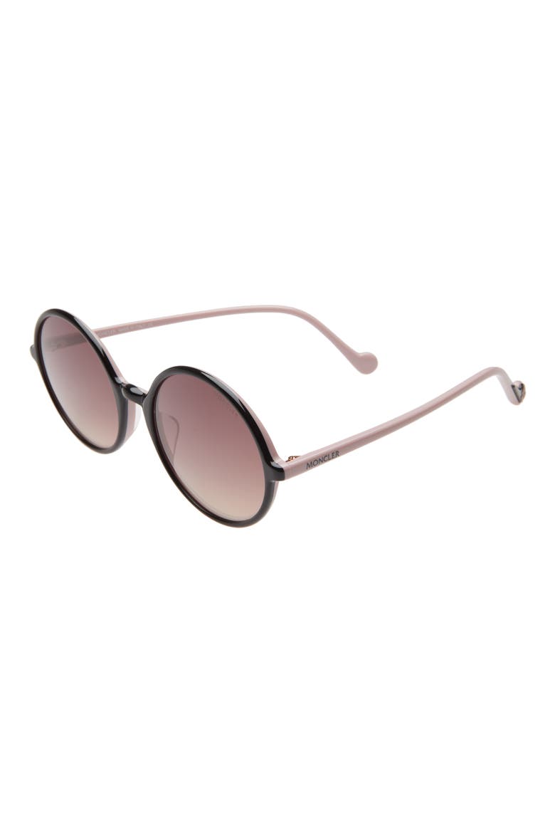 57mm Round Sunglasses, Alternate, color, BLACK/ ROSE/ VIOLET GRADIENT