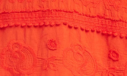 Karen Kane Embroidered Cotton Tunic Top In Orange