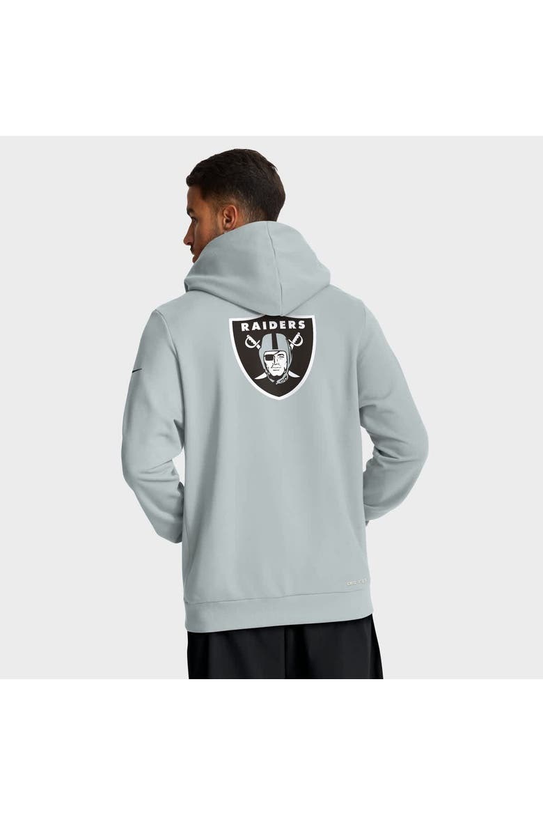 Men's Nike Silver Las Vegas Raiders Sideline Standard Issue Utility Player Dri-FIT Full-Zip Hoodie, Alternate, color, Silver