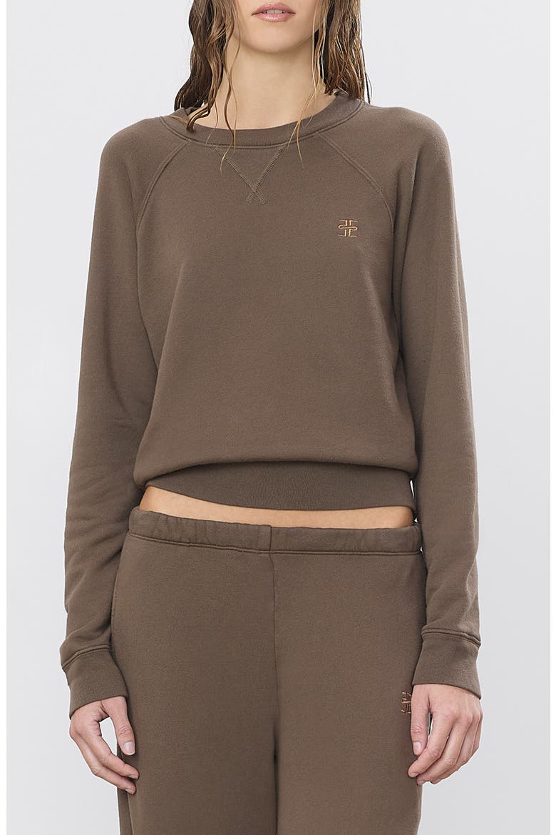 Shrunken V-Stitch Raglan Sweatshirt, Main, color, MUSHROOM