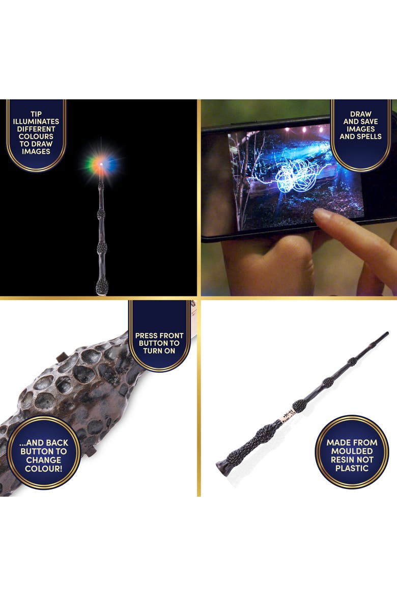Deluxe Lumos Wand Elder Wand, 14" Replica, Led Tip, Alternate, color, Brown