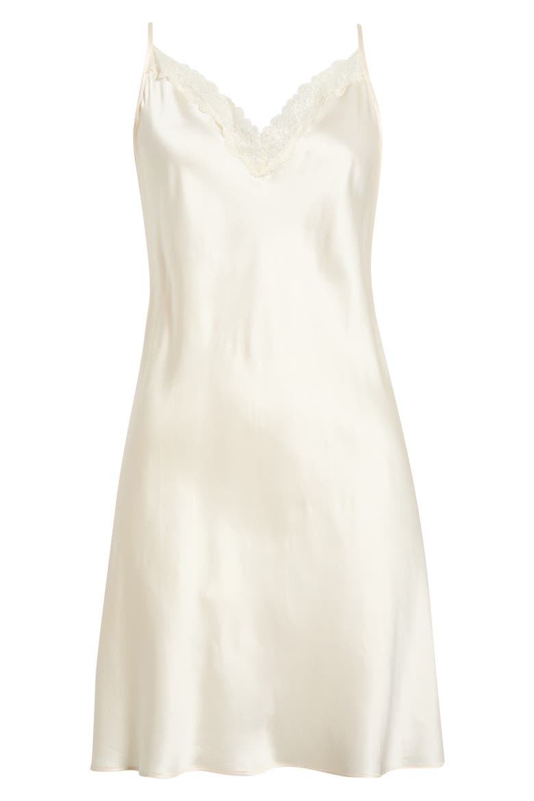 Milky Lace Trim Washable Silk Camisole, Alternate, color, PERLE