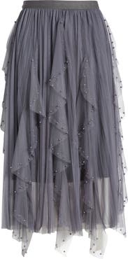 NIKKI LUND Wendy Beaded Tulle Skirt