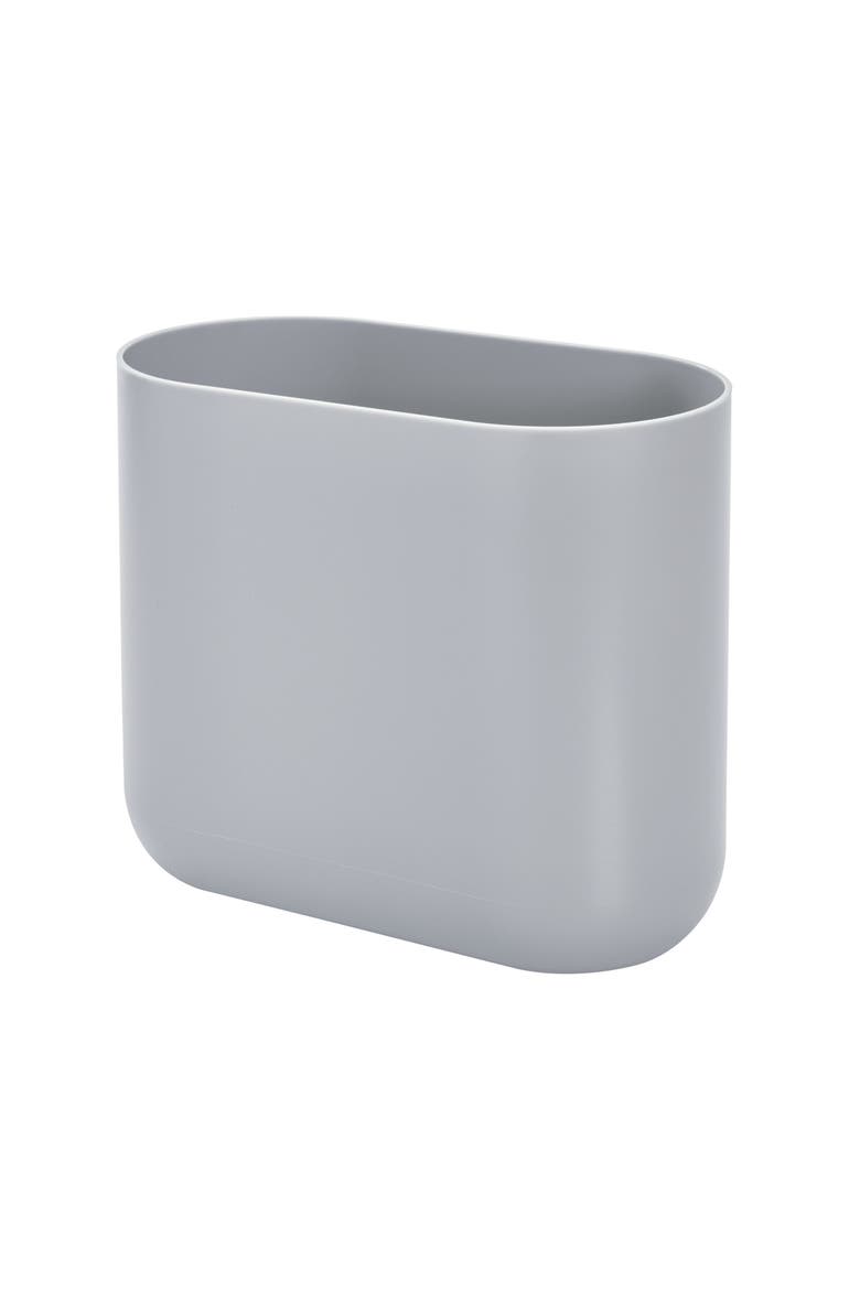 Small Plastic 1.9 Gallon / 7 L Oval Bathroom Trash Can, 2-Pack, Gray, Alternate, color, Gray