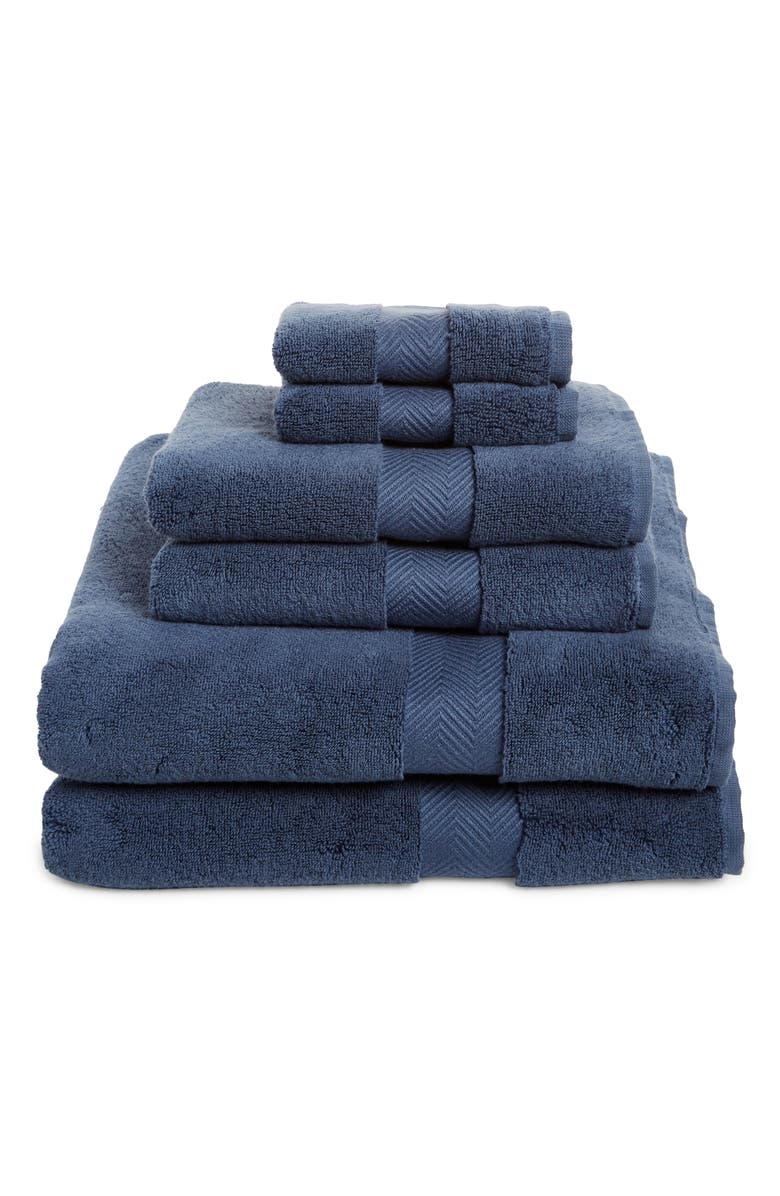 Nordstrom 6-Piece Hydrocotton Bath Towel, Hand Towel & Washcloth Set, Main, color, Blue Vintage