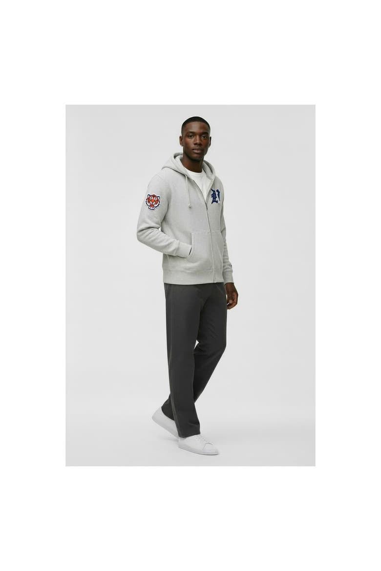 Men's Champion  Gray Detroit Tigers Reverse Weave Chenille Full-Zip Hoodie, Alternate, color, Gray