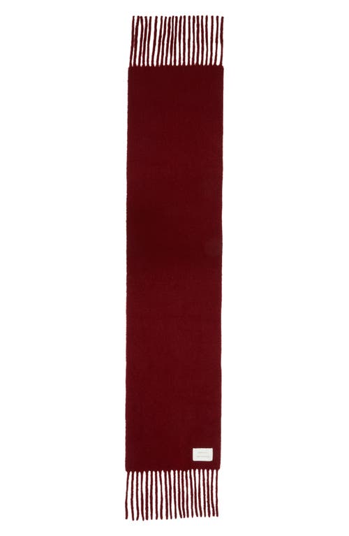 Loulou De Saison Santo Large Baby Alpaca Blend Fringe Scarf In Red
