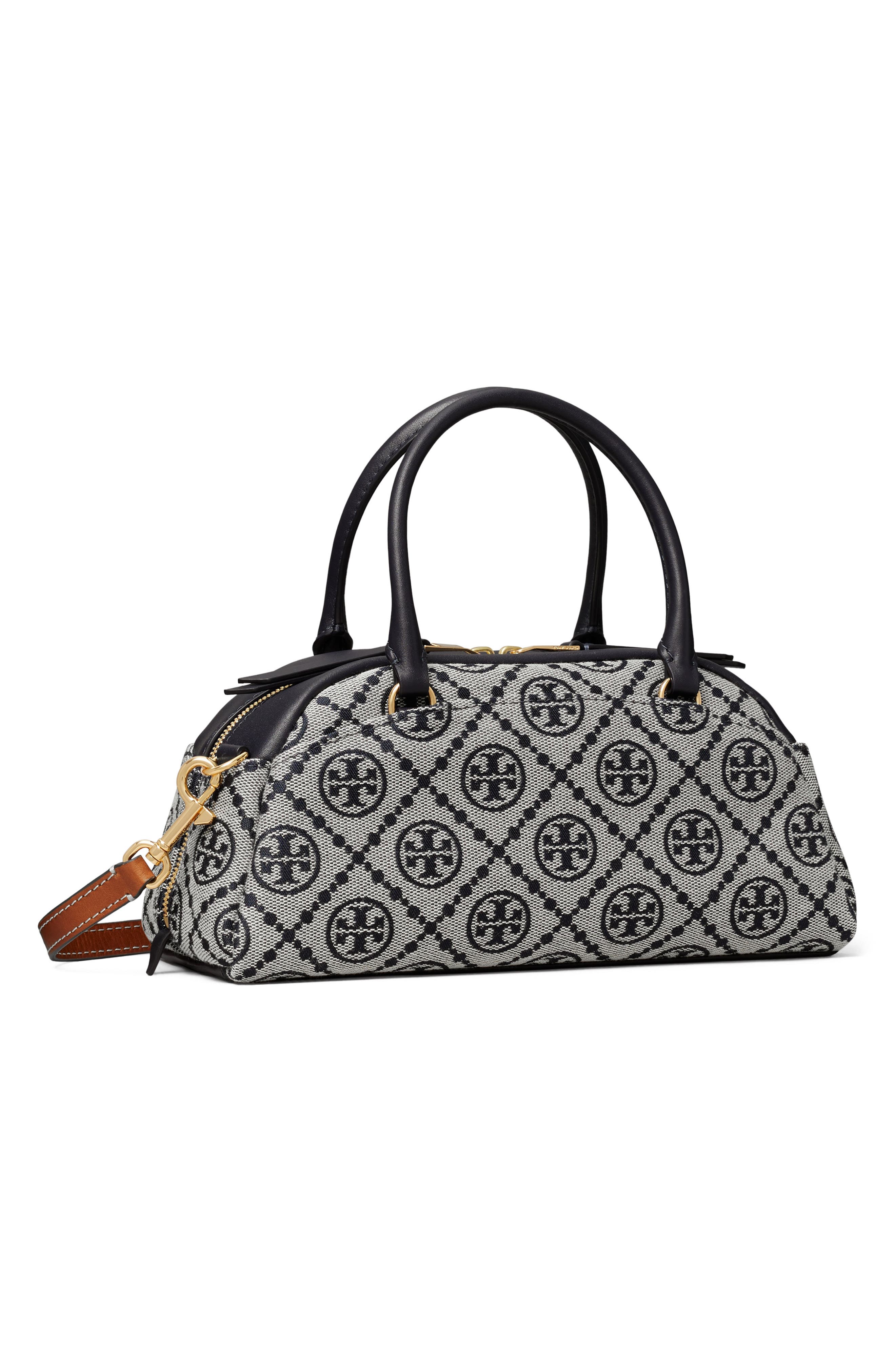 Tory Burch Small Bowler Top Handle Bag, Alternate, color, Tory Navy