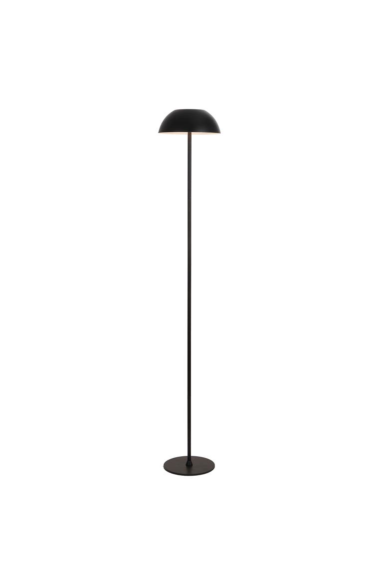 Laurel Mushroom Metal Adjustable Height Rechargeable Cordless Integrated Portable Touch Sensor Dimmable LED Indoor/Outdoor Floor Lamp, Main, color, Black