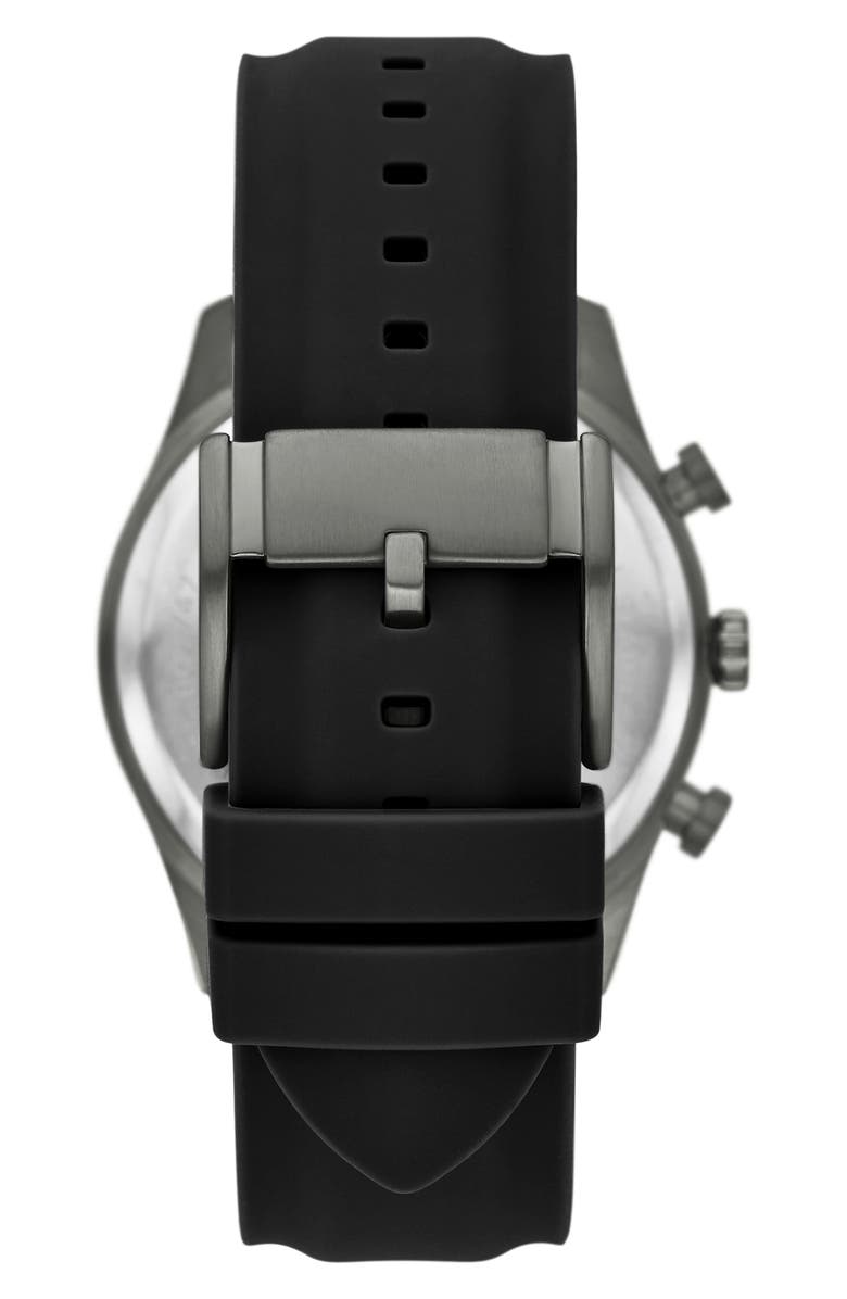 Fossil Sullivan Three-Hand Quartz Silicone Strap Watch, 44mm, Alternate, color, Smoke