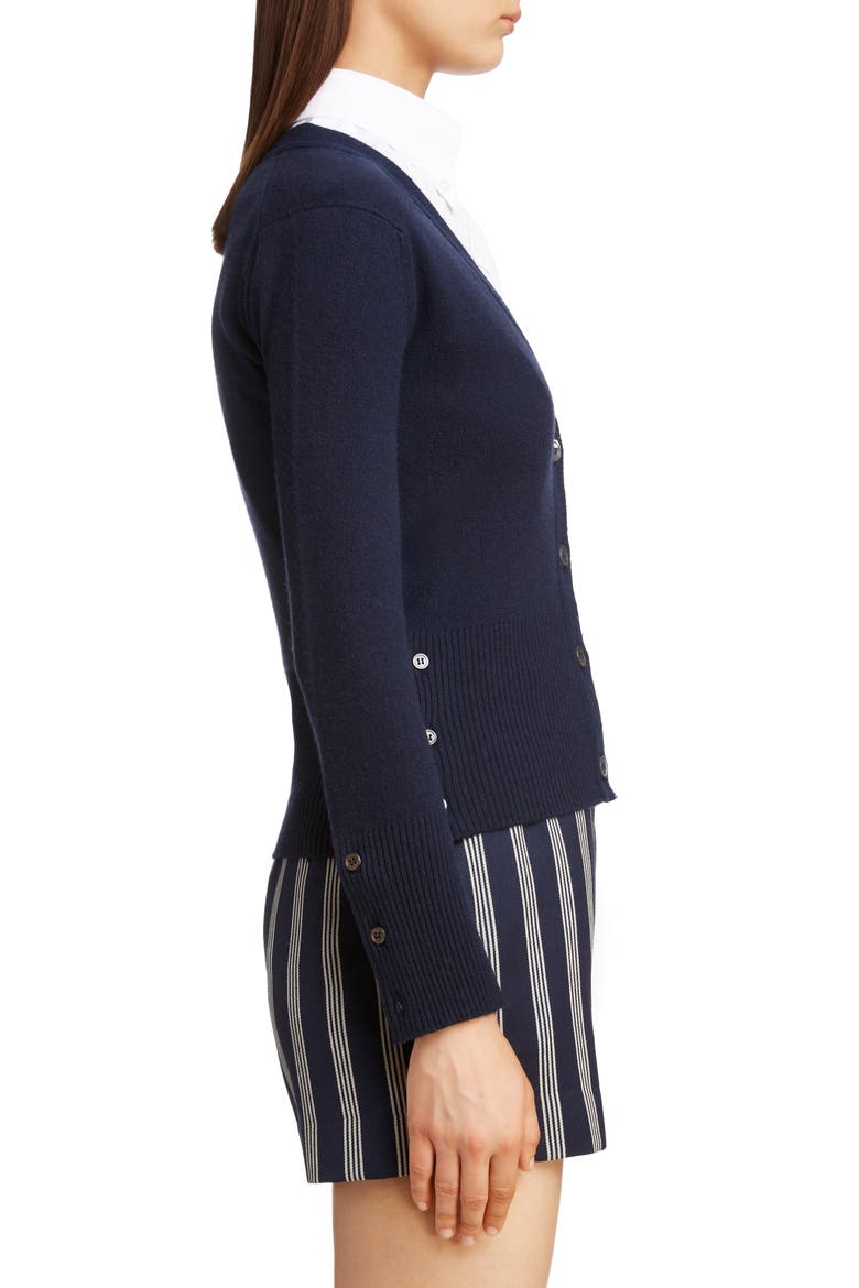 Classic V-Neck Cashmere Cardigan, Alternate, color, NAVY