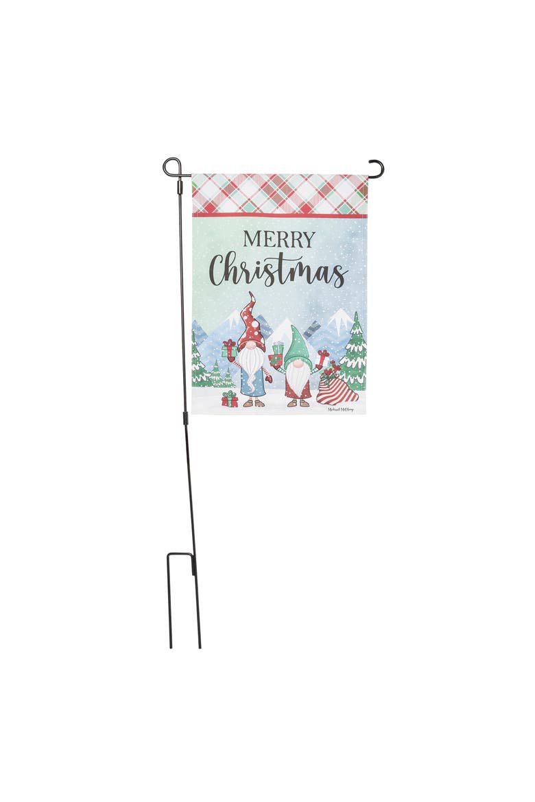 Gnome Christmas Flag, Alternate, color, Blue