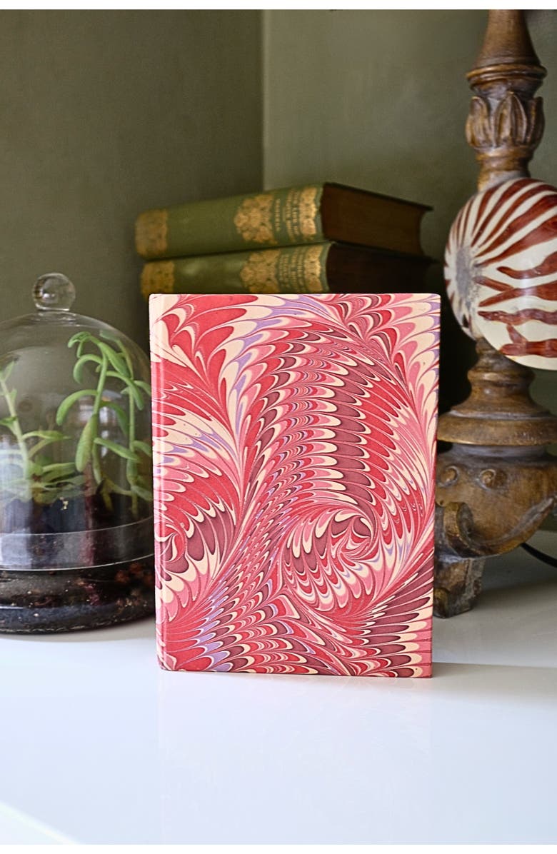 Inner Child Hand-Marbled Hardcover Notebook, Alternate, color, Florentine Pink