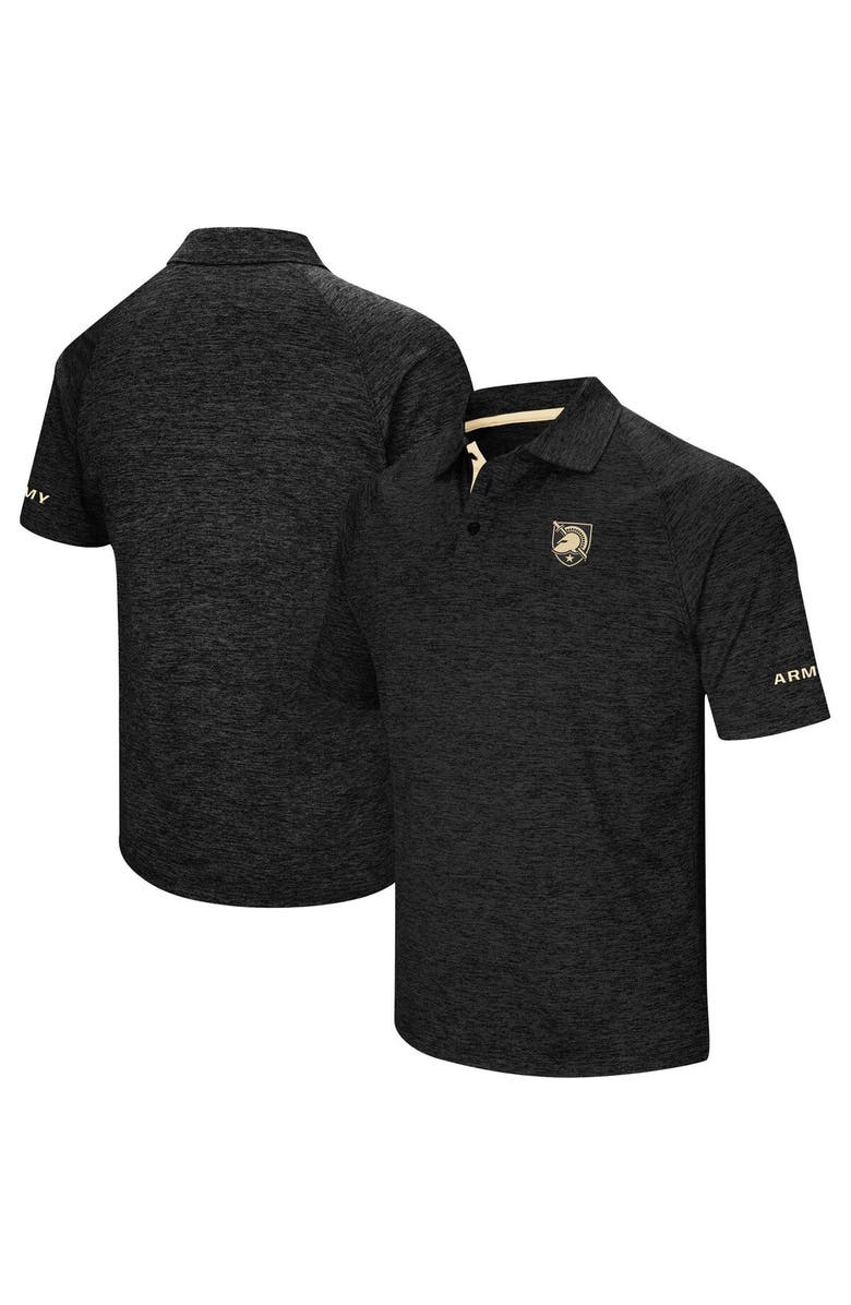 COLOSSEUM Men's Colosseum Black Army Black Knights Down Swing Polo, Alternate, color, Heather Black