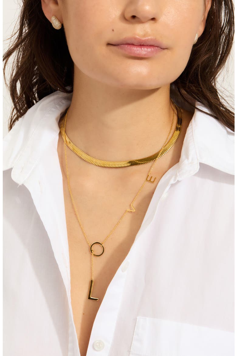 Adjustable Love Lariat Necklace, Alternate, color, GOLD