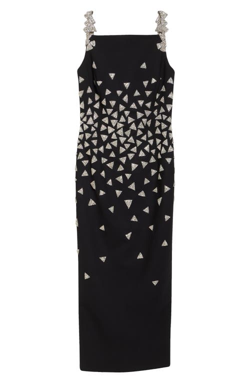Oscar De La Renta Crystal Triangle Embellished Cocktail Dress