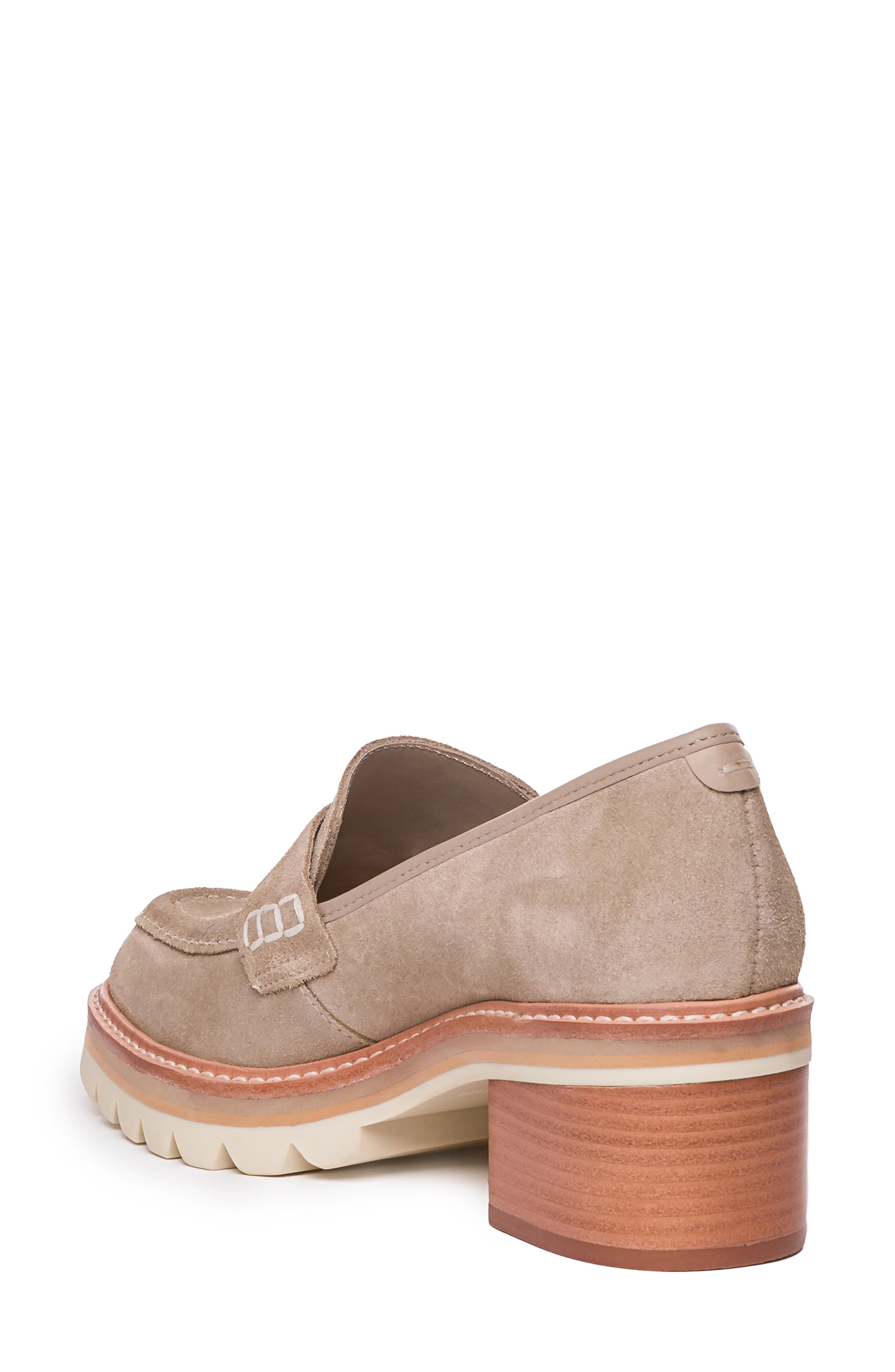 Bernardo Footwear Bernardo Selma Leather Loafer Pump, Alternate, color, Clay