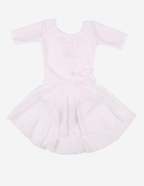 Leveret Girls Short Sleeve Skirted Leotard In White