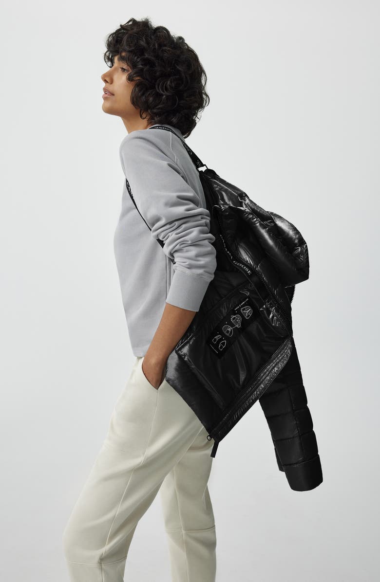 Canada Goose Cypress Packable Hooded 750-Fill-Power Down Puffer Jacket, Alternate, color, Black