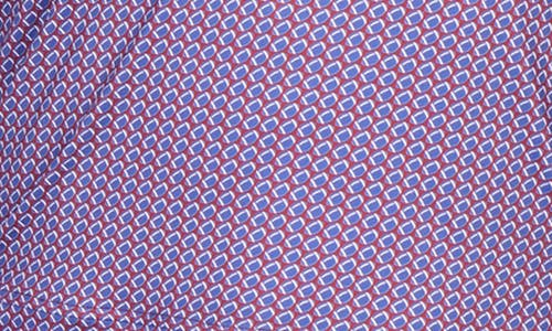 Tailorbyrd Football Print Quarter Zip Long Sleeve Performance Polo In Purple