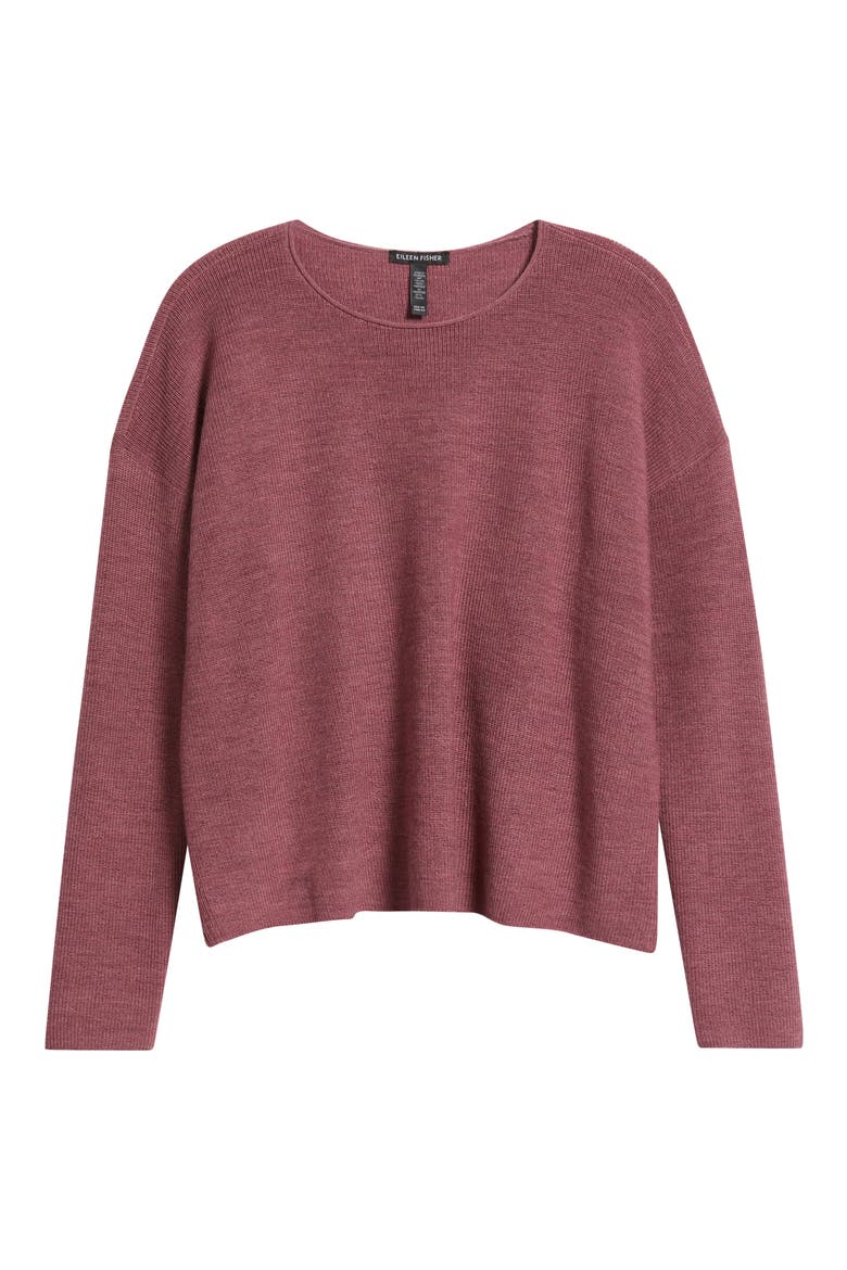 Crewneck Wool Sweater, Alternate, color, TEA ROSE