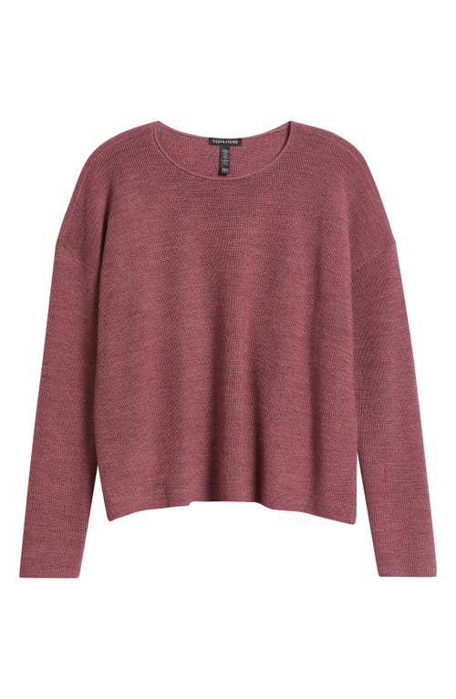 Eileen Fisher Crewneck Wool Sweater In Pink