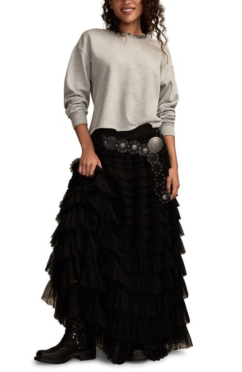 Lucky Brand Beaded Crewneck Sweatshirt In Gray