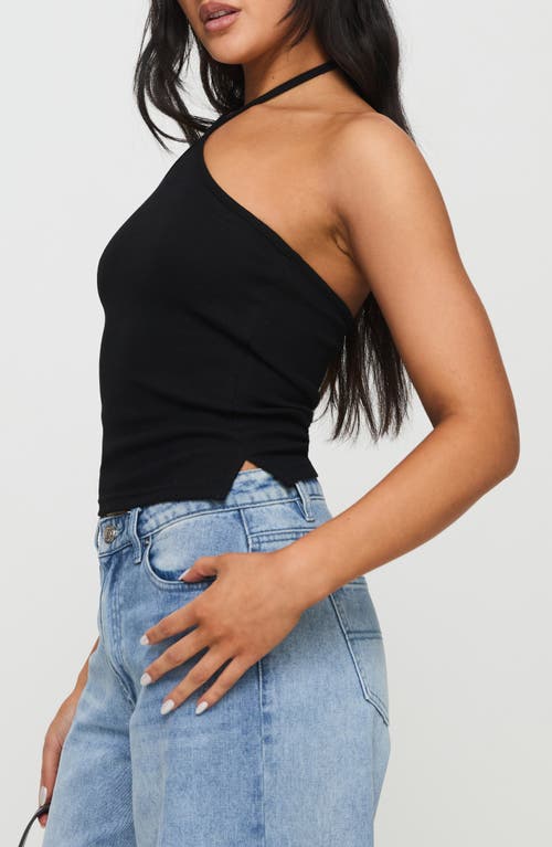 Princess Polly Baseline Rib Stretch Cotton Halter Top