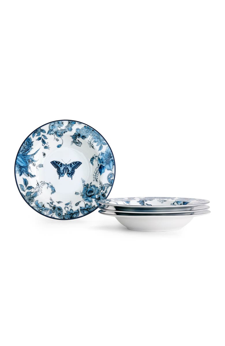 Marchesa Monarcha Porcelain Pasta Bowl Set of 4, Blue, Main, color, Blue