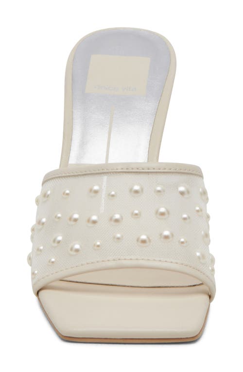 Dolce Vita Narda Pearl Womens Laceless Man Made Mule Sandals In Ivory Mesh