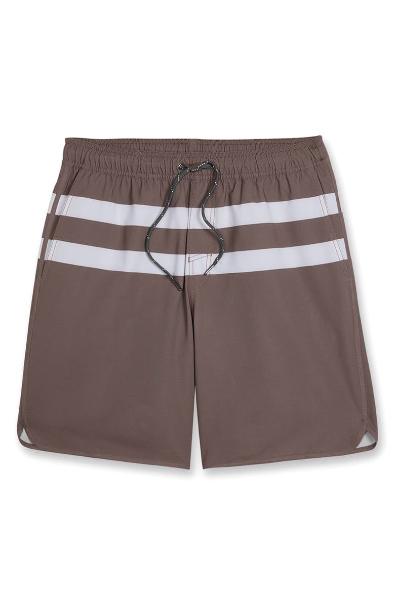 Fair Harbor The Anchor Swim Trunks, Alternate, color, Brown Stone Stripe