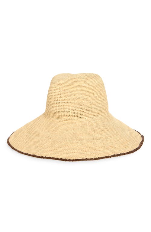Janessa Leoné Waverly Wide Brim Packable Straw Hat in Bleach/walnut at Nordstrom, Size Small