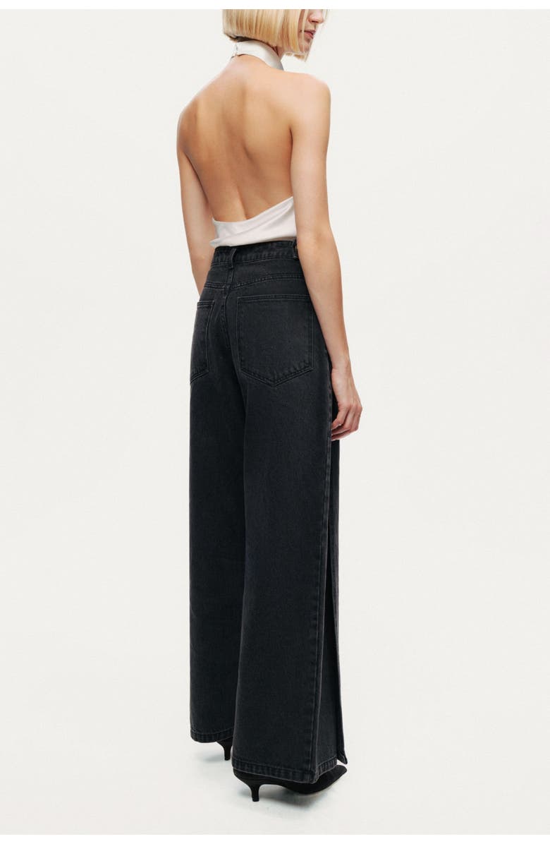 Nocturne Washed Wide Leg Jeans, Alternate, color, Anthracite